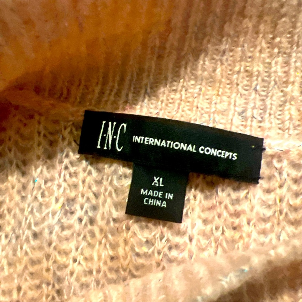 INC Cold Shoulder Sweater Pink Shimmer XL - Picture 2 of 6